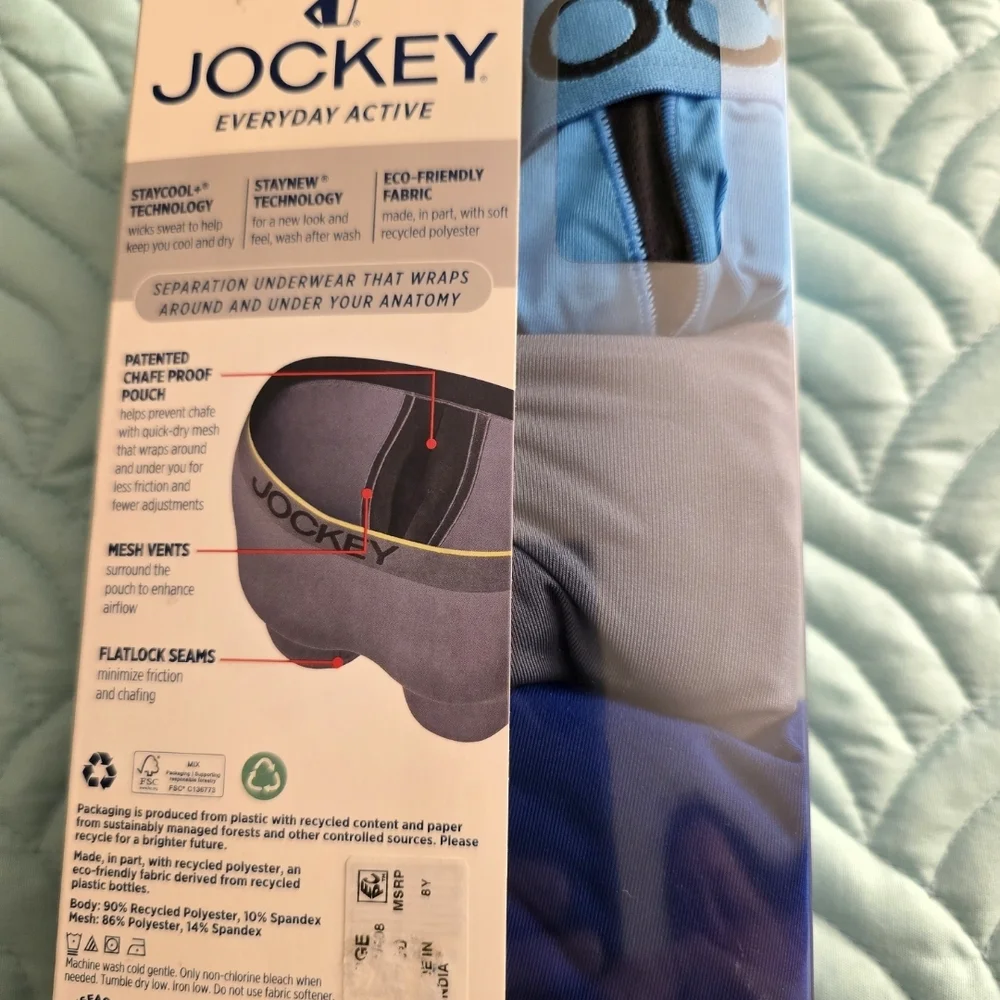 Jockey Everyday Active  Men's Boxer Briefs - New Box of Three Size L 36-38
